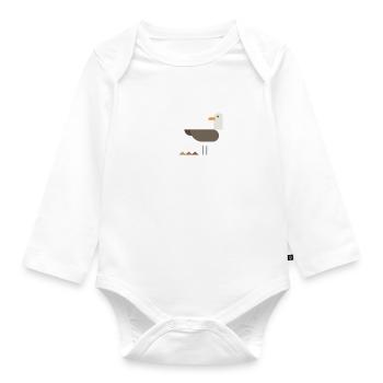 Mach's wie die Möwen - SCHEISS DRAUF - Baby Bio-Langarm-Body - Weiß - Vorne