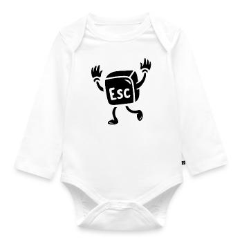 Nerd Escape - Baby Bio-Langarm-Body - Weiß - Vorne