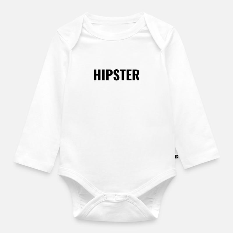 hipster - Organic Longsleeve Baby Bodysuit - white
