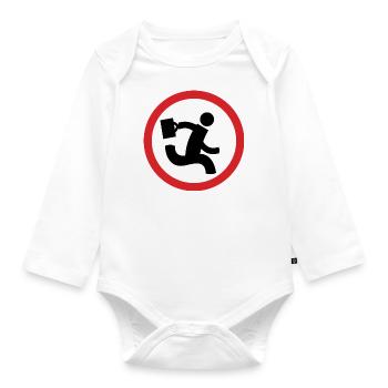 Nerd Herd Logo - Chuck - Organic Longsleeve Baby Bodysuit - white - Front