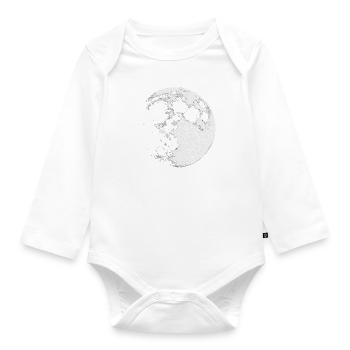 Mond Skizze Zeichnung - Baby Bio-Langarm-Body - Weiß - Vorne
