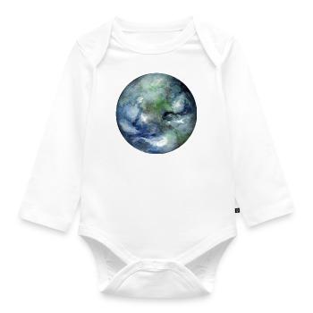 Planet Erde - Baby Bio-Langarm-Body - Weiß - Vorne
