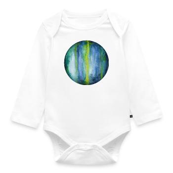 Uranus - Baby Bio-Langarm-Body - Weiß - Vorne