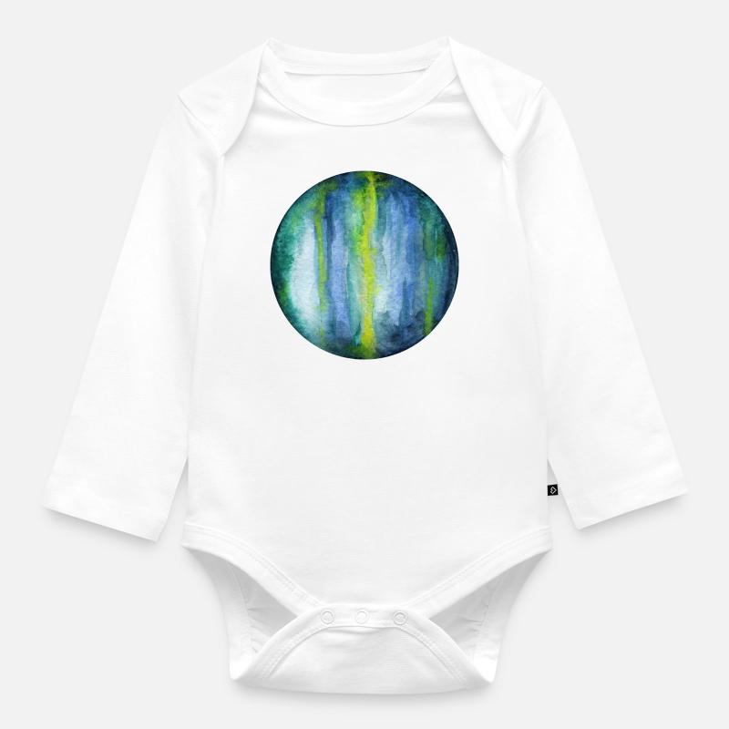 Uranus - Baby Bio-Langarm-Body - Weiß