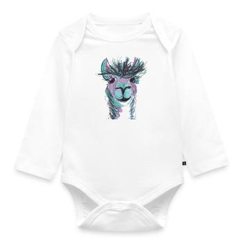 Alpaga Llama Purple - Body Bébé bio manches longues - blanc - Devant