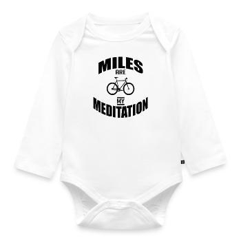 Fahrrad Sprueche Spruch Biking - Baby Bio-Langarm-Body - Weiß - Vorne