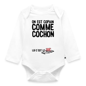 dick wie Diebe citation1 Begriff - Baby Bio-Langarm-Body - Weiß - Vorne