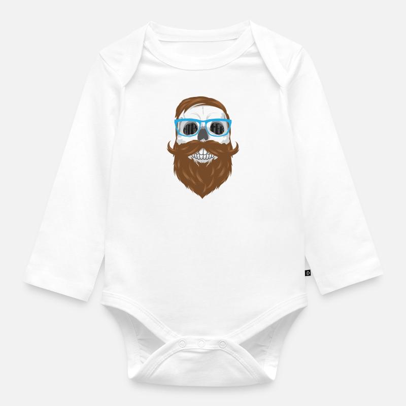 Visage de hipster - Body Bébé bio manches longues - blanc