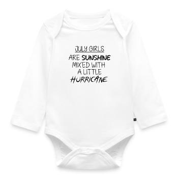 Filles juillet juillet anniversaire fille disant cadeau - Body Bébé bio manches longues - blanc - Devant