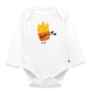 Dabbing Pommes - Geschenk Idee - Baby Bio-Langarm-Body - Weiß - Vorne