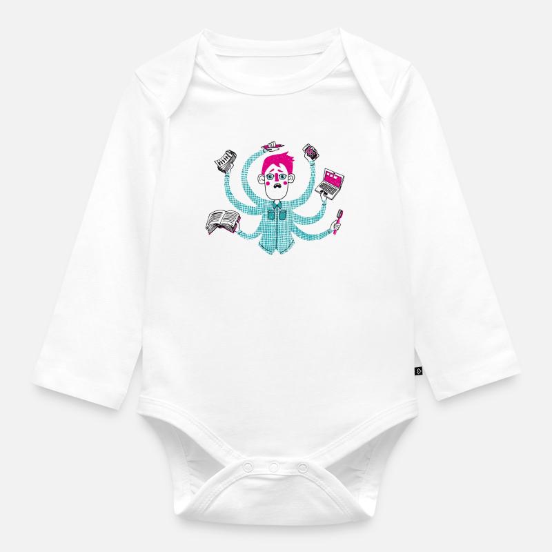 Multi Tasking - Baby Bio-Langarm-Body - Weiß
