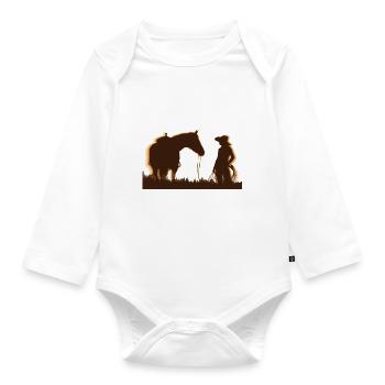 Western girl - Baby Bio-Langarm-Body - Weiß - Vorne