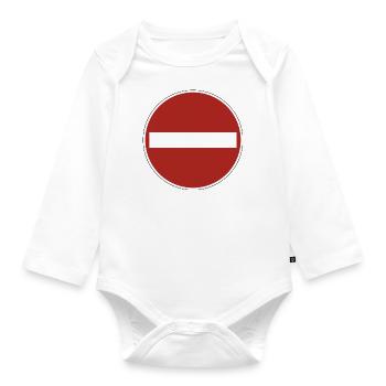 Einfahrt verboten! - Baby Bio-Langarm-Body - Weiß - Vorne
