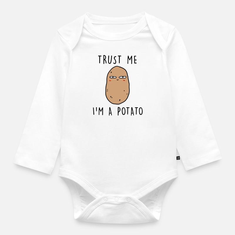 TRUST ME IM A POTATO - Baby Bio-Langarm-Body - Weiß