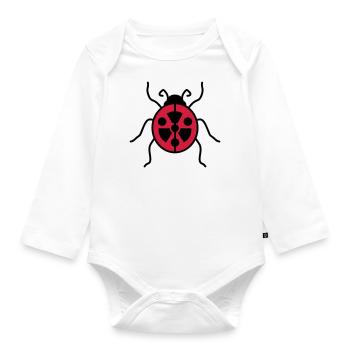 atom symbol radioactive danger danger warning hinwe - Organic Longsleeve Baby Bodysuit - white - Front