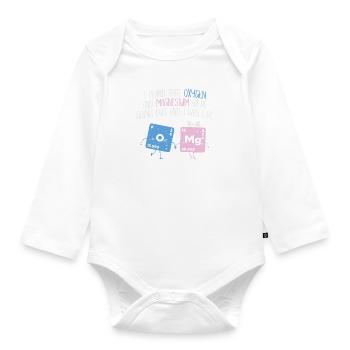SCIENCE DE LA CHIMIE: CADEAU D'OXYGÈNE ET DE MAGNÉSIUM - Body Bébé bio manches longues - blanc - Devant