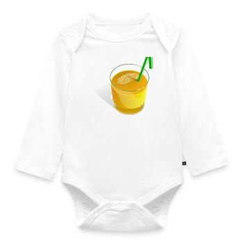 Orange Juice Saft - Baby Bio-Langarm-Body - Weiß - Vorne