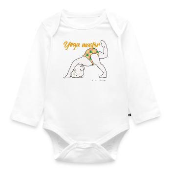 Yoga master - bébé blond - Body Bébé bio manches longues - blanc - Devant