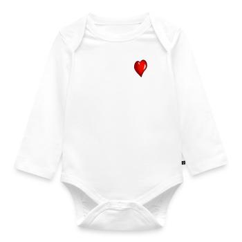 Cœur Amour Amour Idée cadeau Cœur Paroles de bonheur - Body Bébé bio manches longues - blanc - Devant