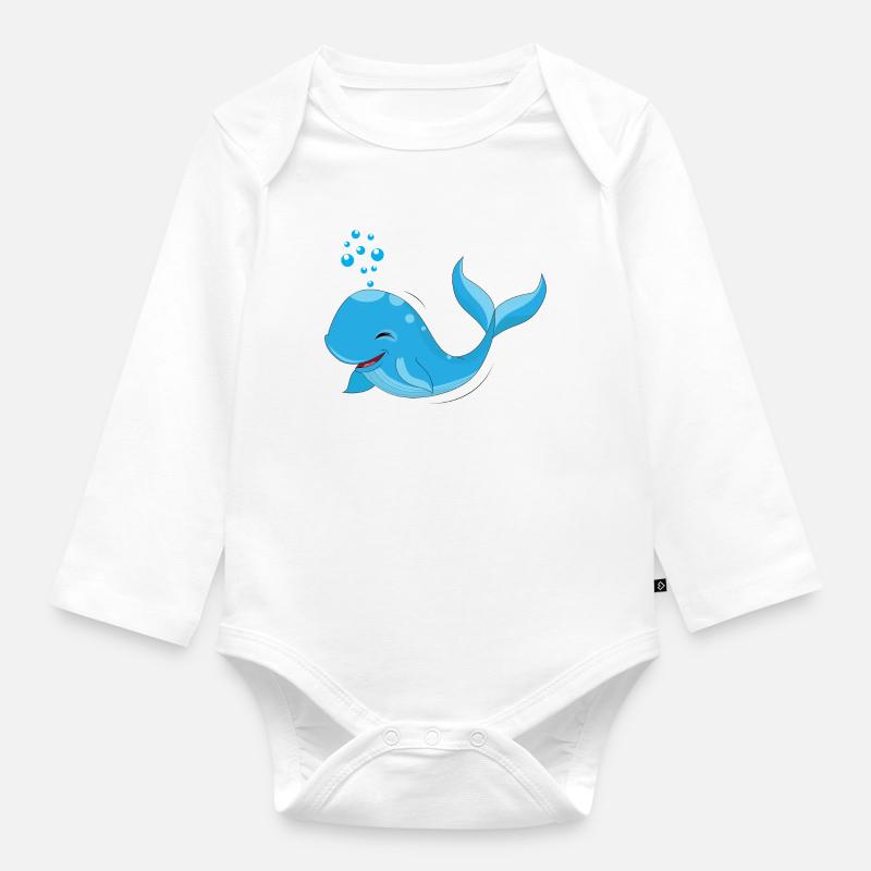 Wal - Baby Bio-Langarm-Body - Weiß