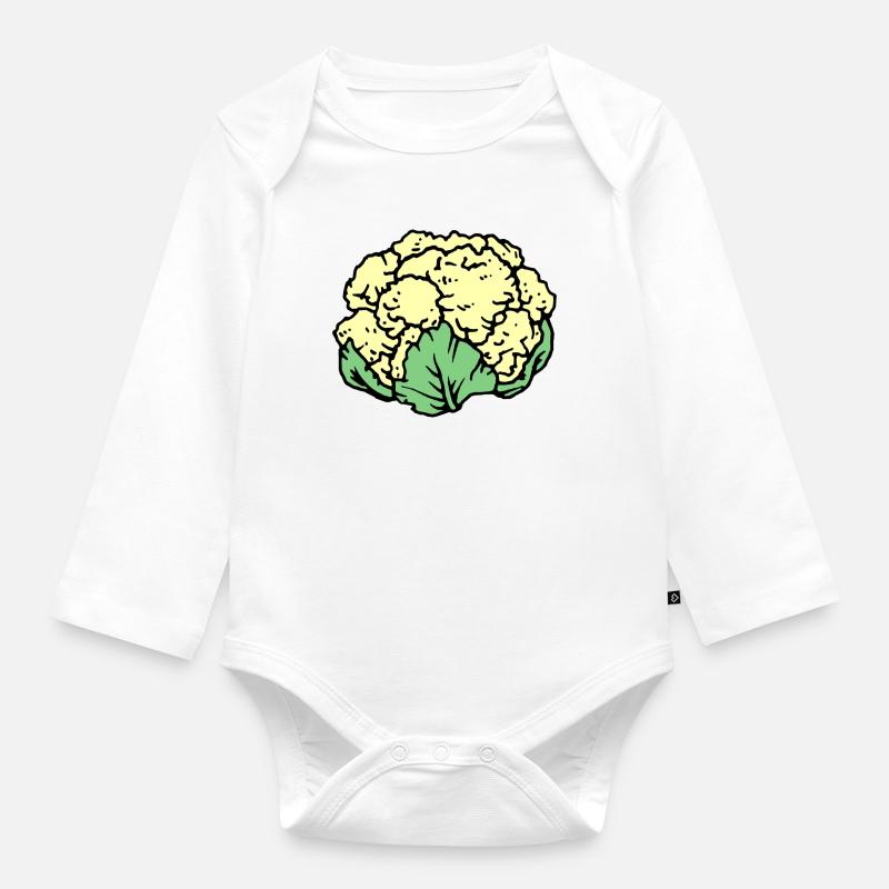 chou-fleur - Body Bébé bio manches longues - blanc