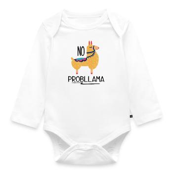 lustige Sprueche Lama - Baby Bio-Langarm-Body - Weiß - Vorne
