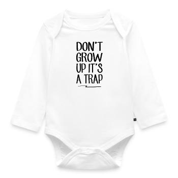 sarcastically - Organic Longsleeve Baby Bodysuit - white - Front