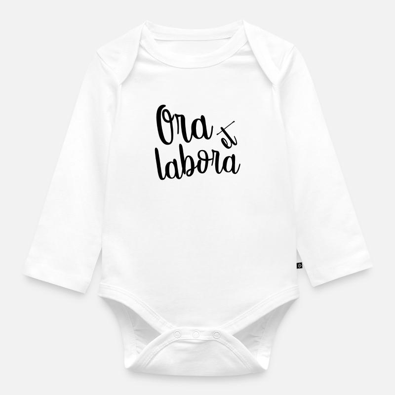 Ora et labora 2N - Baby Bio-Langarm-Body - Weiß