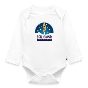 Zuckertüte Rakete - Baby Bio-Langarm-Body - Weiß - Vorne