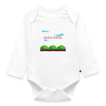 Game over Gaming Geschenk Zocker Konsole Mario PC - Baby Bio-Langarm-Body - Weiß - Vorne