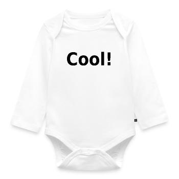 Cool! Slogan, Schlagwort - Baby Bio-Langarm-Body - Weiß - Vorne