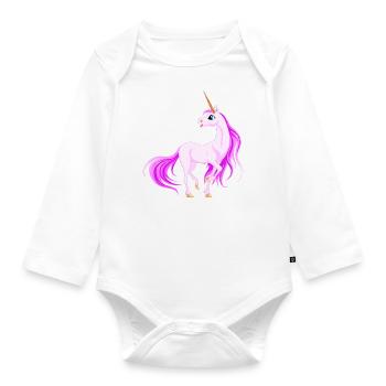licorne - Body Bébé bio manches longues - blanc - Devant