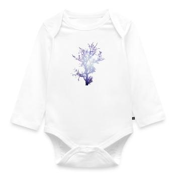 Space Baum - Baby Bio-Langarm-Body - Weiß - Vorne