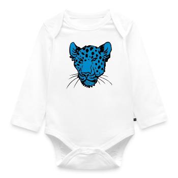 Leopard's head by Cheerful Madness!! - Organic Longsleeve Baby Bodysuit - white - Front
