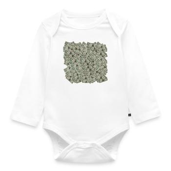Dollar Pile - Gift Idea - Dollar Pile - Organic Longsleeve Baby Bodysuit - white - Front