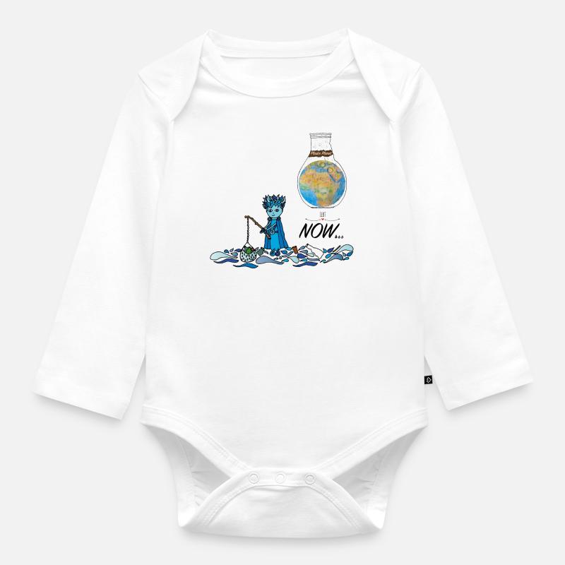 Plastic Planet - MAINTENANT ... Le Gardien d'Orbis - Body Bébé bio manches longues - blanc