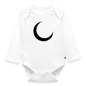 Halbmond - Baby Bio-Langarm-Body - Weiß - Vorne