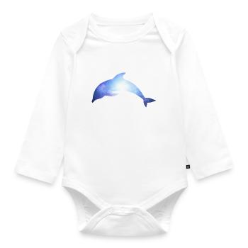 Delphin - Baby Bio-Langarm-Body - Weiß - Vorne