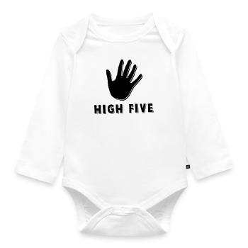 High Five - Baby Bio-Langarm-Body - Weiß - Vorne