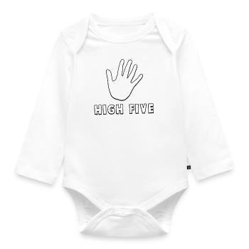 High Five - Baby Bio-Langarm-Body - Weiß - Vorne