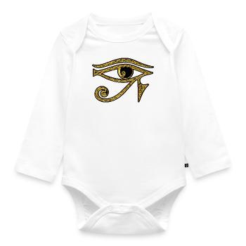 Auge des Horus, Horusauge, Ägypten, Schutzsymbol - Baby Bio-Langarm-Body - Weiß - Vorne
