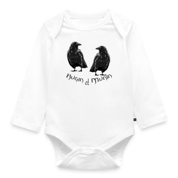 Conception Odin Hugin & Munin - Body Bébé bio manches longues - blanc - Devant