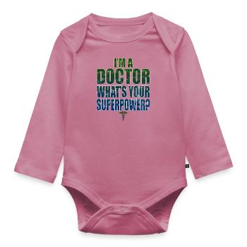 Docteur docteur - Body Bébé bio manches longues - mauve - Devant