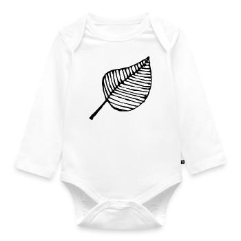 leaf - Organic Longsleeve Baby Bodysuit - white - Front