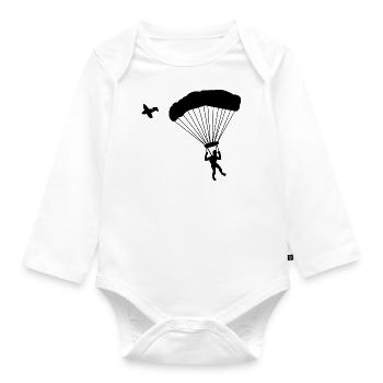 Parachute parachutiste - Body Bébé bio manches longues - blanc - Devant