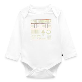 Civil engineer architect - Organic Longsleeve Baby Bodysuit - white - Front
