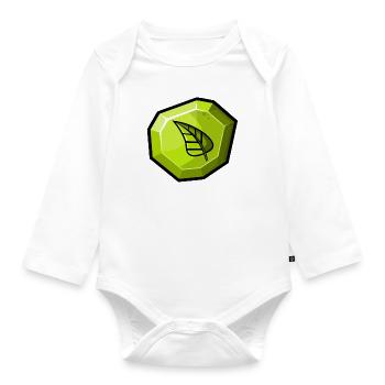 Element: Natur / Gras - Baby Bio-Langarm-Body - Weiß - Vorne