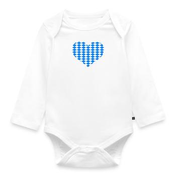 Herz - Baby Bio-Langarm-Body - Weiß - Vorne