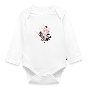 Königin Flamingos - Baby Bio-Langarm-Body - Weiß - Vorne