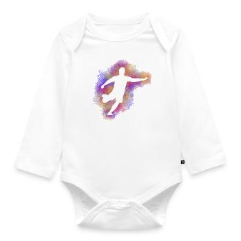 Fußball bunt - Baby Bio-Langarm-Body - Weiß - Vorne